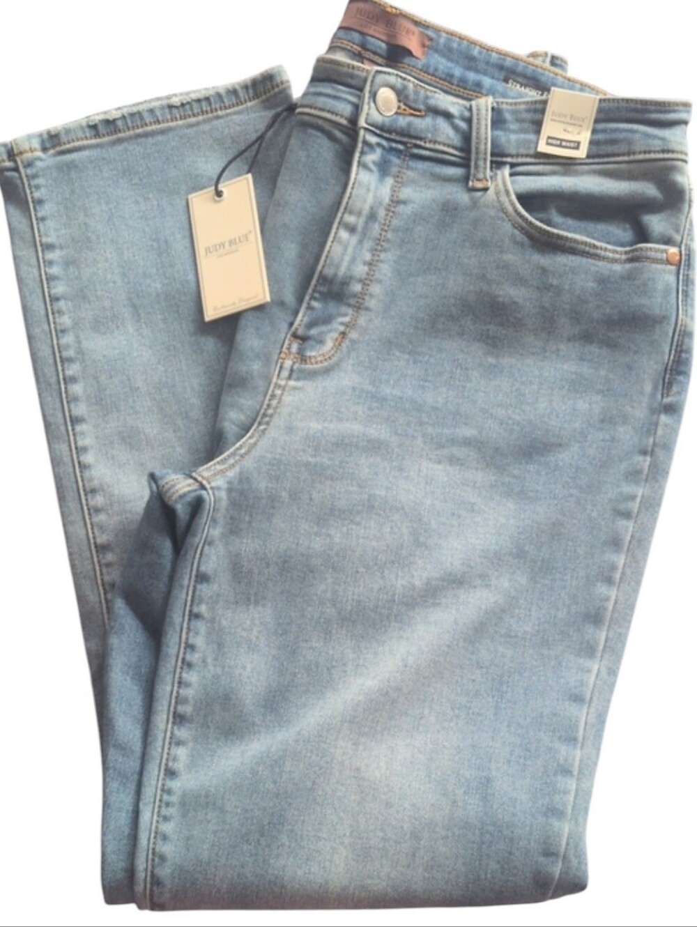 NWT Judy Blue Light Wash Straight Leg High Rise Jeans 15/32